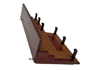 Art Deco Wall Coat Rack, Solid Oak & Padouk, Amsterdamse School Design, 1920s